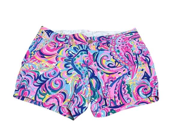 Lilly Pulitzer Pants - Lilly Pulitzer The Callahan Shorts Pink Paisley Cotton Size 4